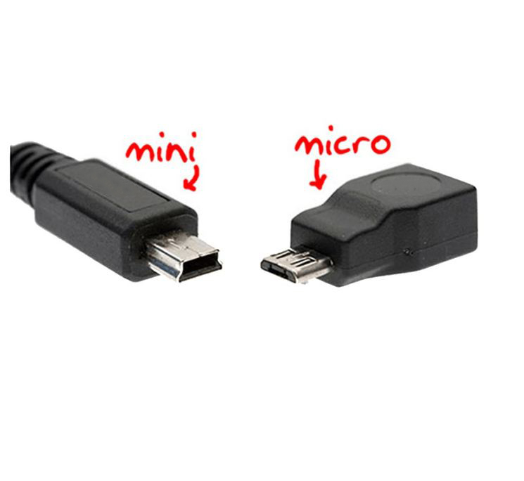 Hình ảnh Dây cấp nguồn cho camera hành trình chân cắm USB đầu cắm miniUSB hoặc microUSB