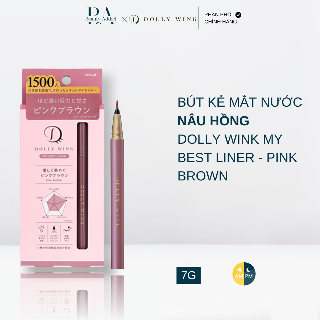 Bút kẻ mắt nước màu nâu hồng - Koji Dolly Wink My Best Liner Pink Brown