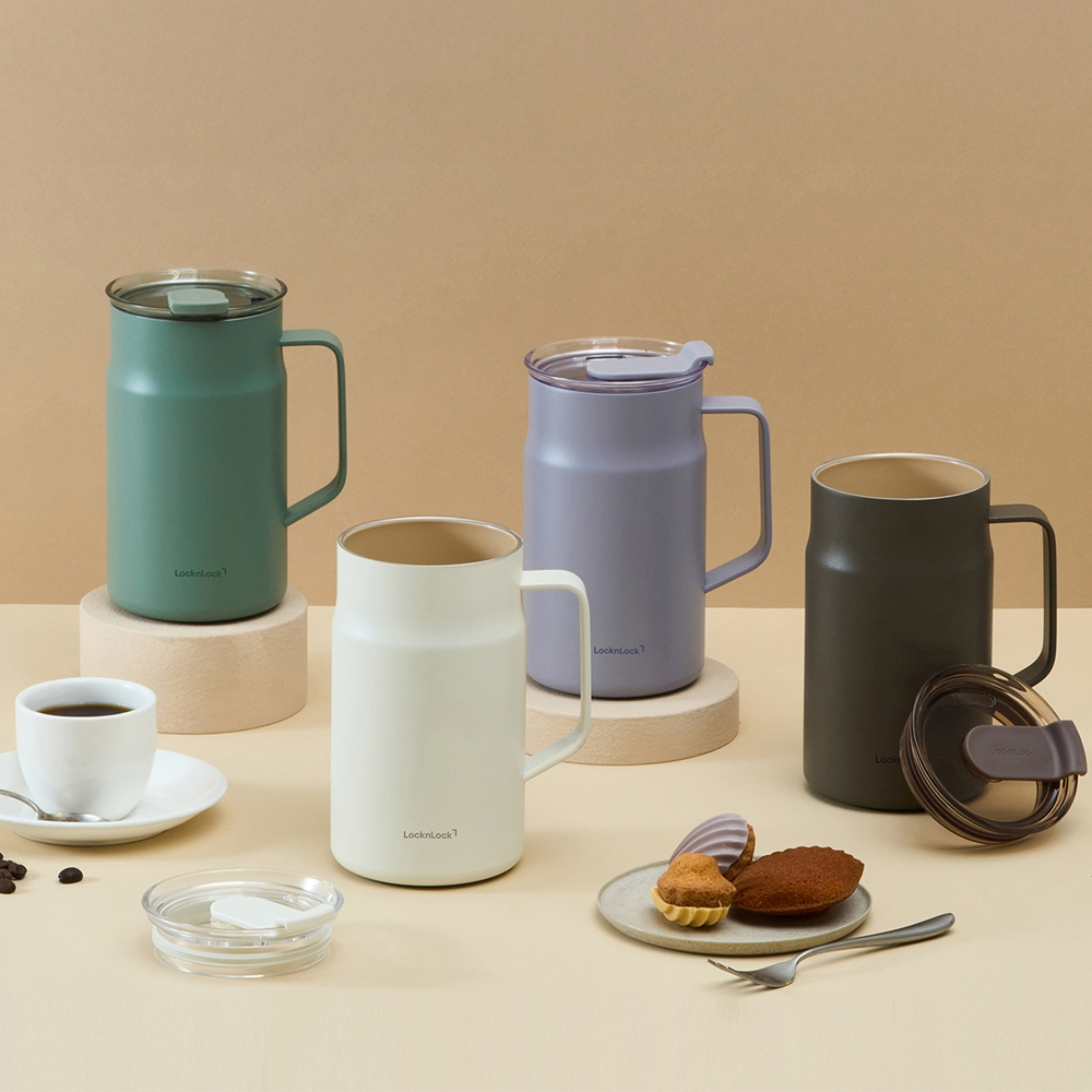 Ly Giữ Nhiệt LocknLock Metro Ceramic Mug LHC4282_C 600ml, Hàng Chính Hãng, Thép Phủ Sứ - JoyMall