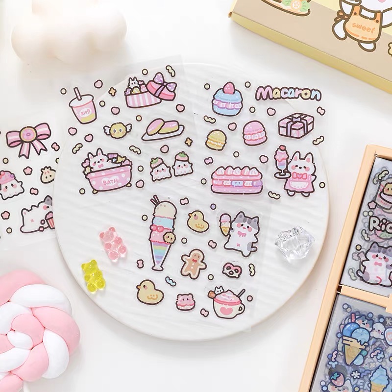 Sticker Bộ 200 Miếng Dán Trang Trí Food Party (PVC)