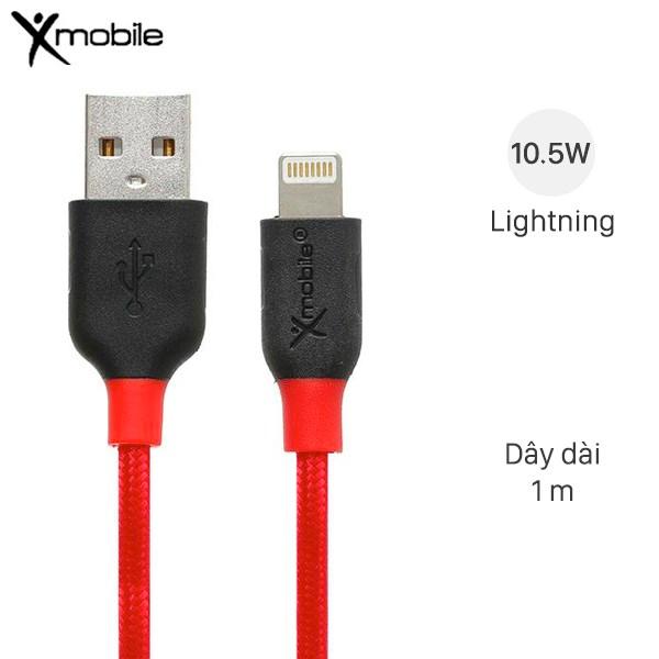 Cáp Lightning 1m Xmobile DR-L001X Đỏ đen - Hàng chính hãng