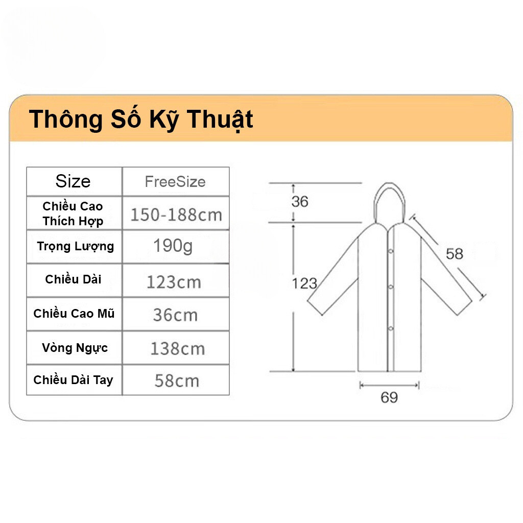 Áo Mưa Một Người Trong Suốt Có Nón Thời Trang, Nhựa EVA Sử Dụng Nhiều Lần - Siêu Dày Chống Thấm Nước Cho Mưa To Phong Cách Thời Trang Nhiều Màu Sắc Tươi Trẻ, Phù Hợp Cho Cả Nam Nữ 1