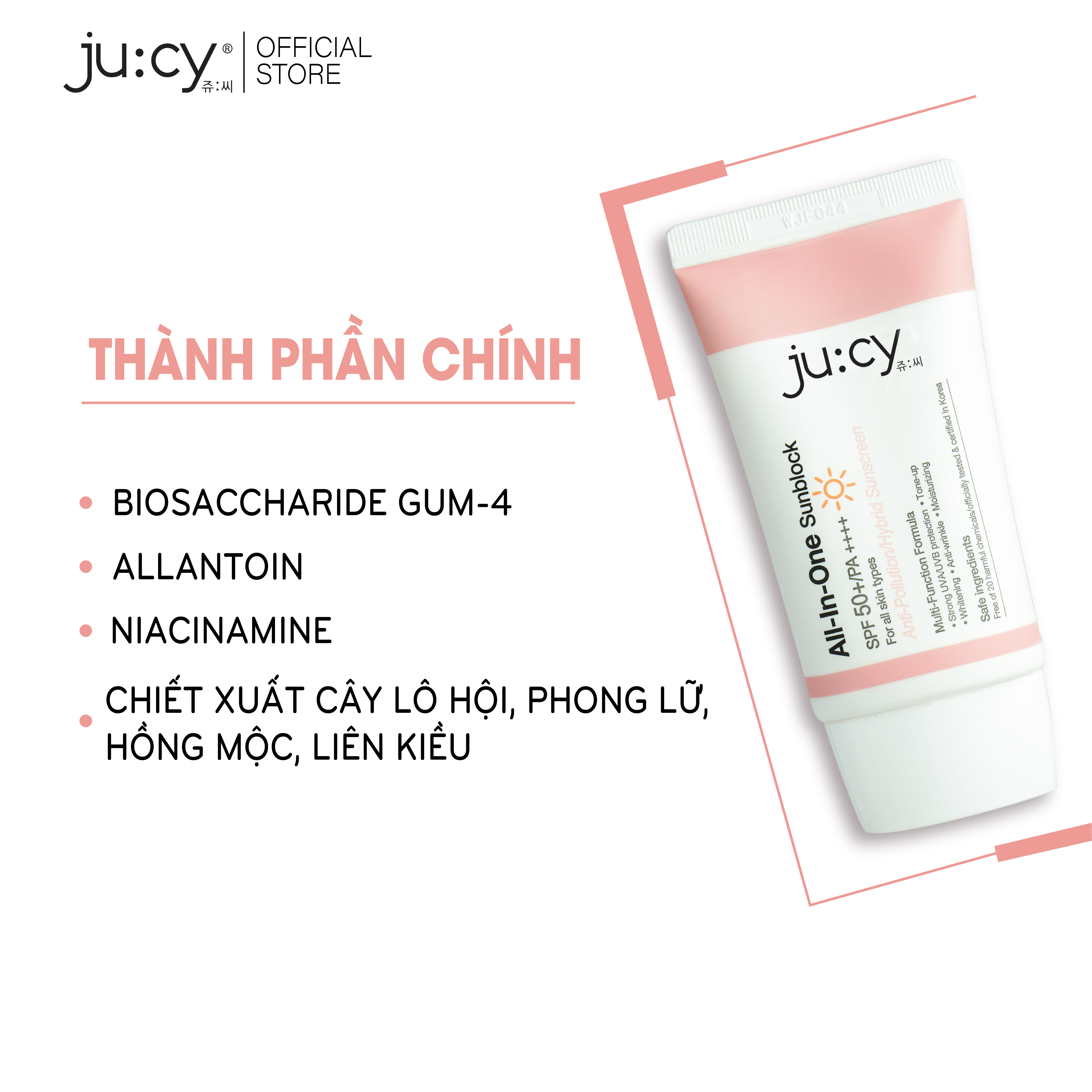 Kem Chống Nắng Hàn Quốc nâng tông Ju:cy All-In-One-Sunblock