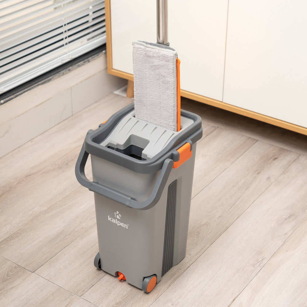 Bộ cây lau nhà tách nước tự vắt thông minh Kalpen G6 kèm 2 bông lau - hàng chính hãng