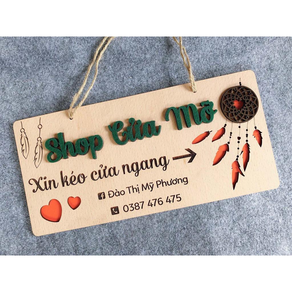 Bảng gỗ thiết kế riêng CHO SHOP VÀ NHÀ CỬA
