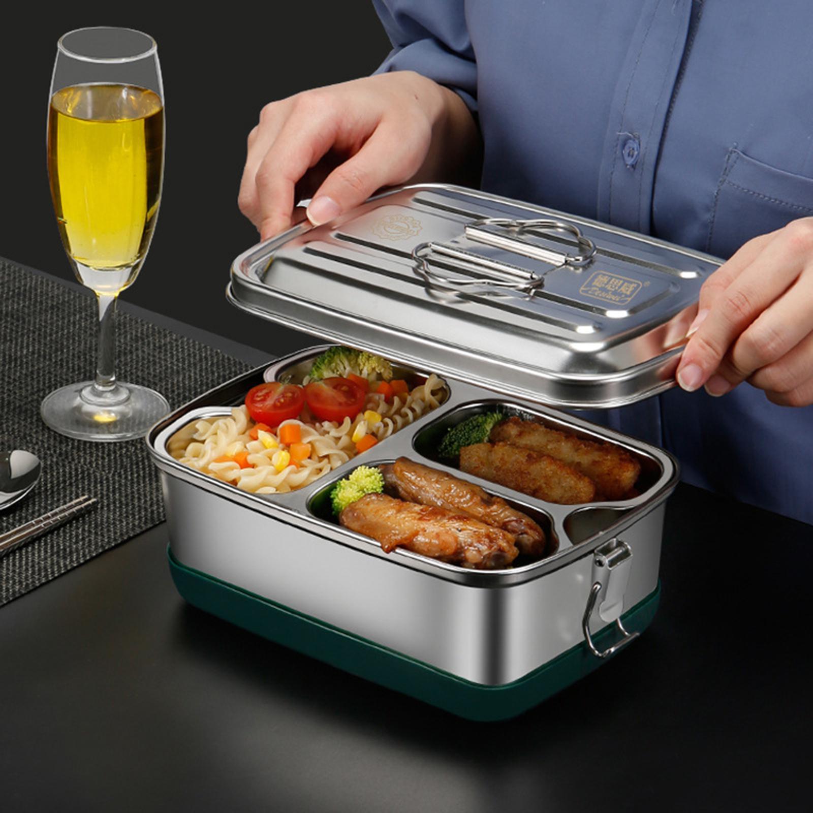 2X 304 Stainless Steel Bento Box Lunch Box Food Container 1200ml