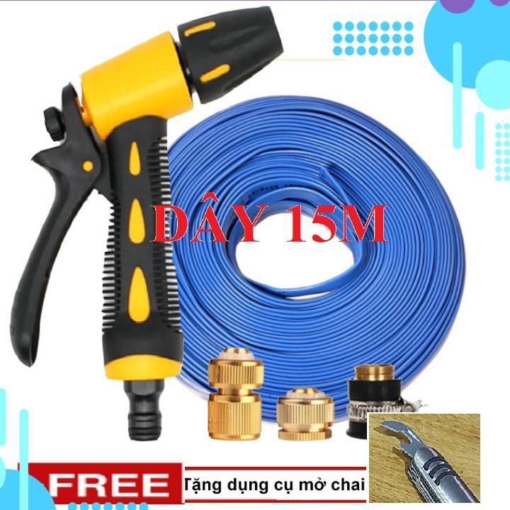 Bộ dây vòi xịt ️bơm nước phun sương️ , tăng áp 3 lần, loại 15m 206319 đầu đồng, cút đồng+ mở chai