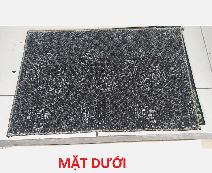 Combo 2 thảm chùi chân trong nhà mặt nỉ hoa văn, Kích thước: 60cm x 40cm dày 0.5cm