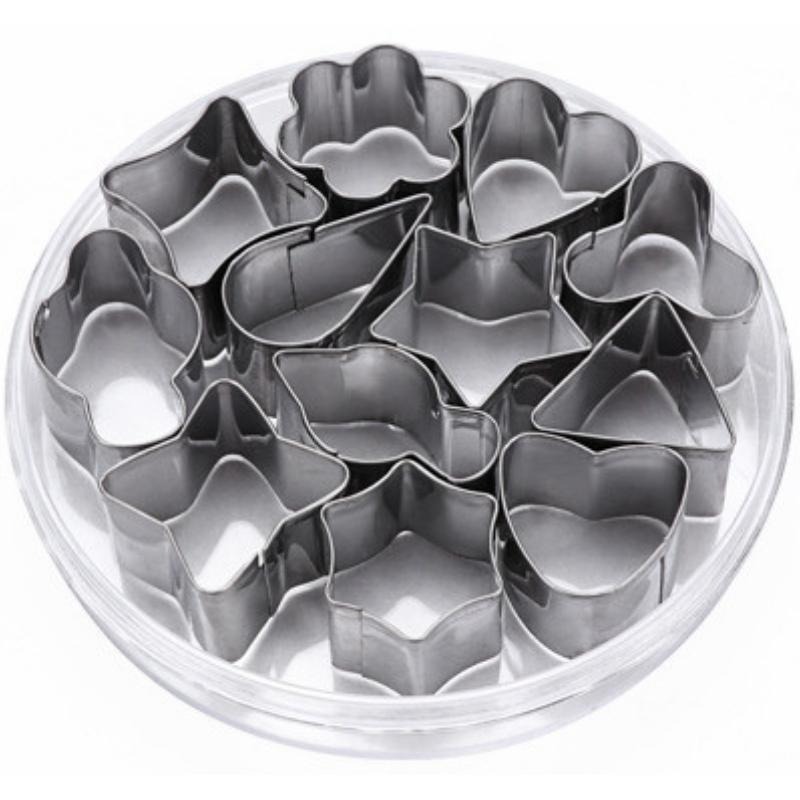Khuôn Bánh Quy Cookies Cutter Khuôn Nhấn Bộ 12 Chi Tiết - CBQUI12MAU
