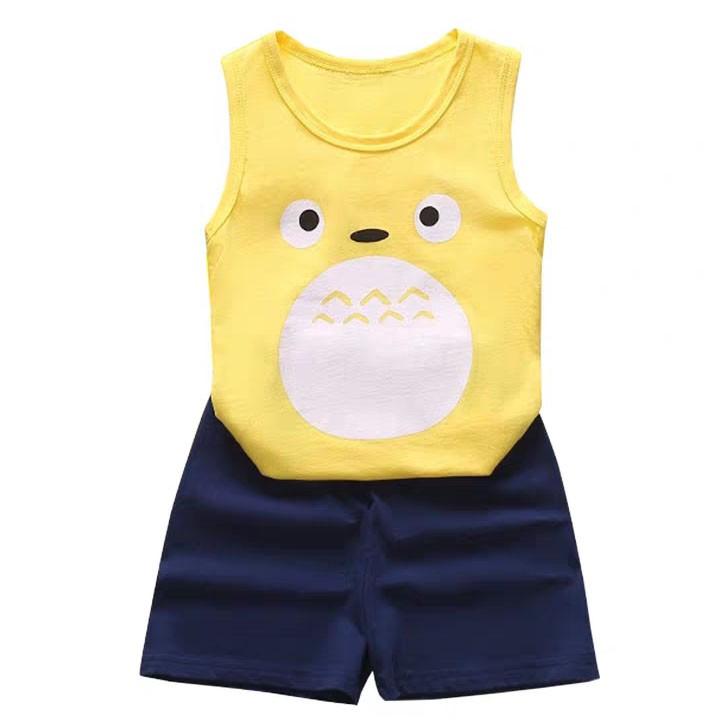 Đồ bộ cotton sát nách cho bé 4-10 tuổi hình Totoro đáng yêu – DN007
