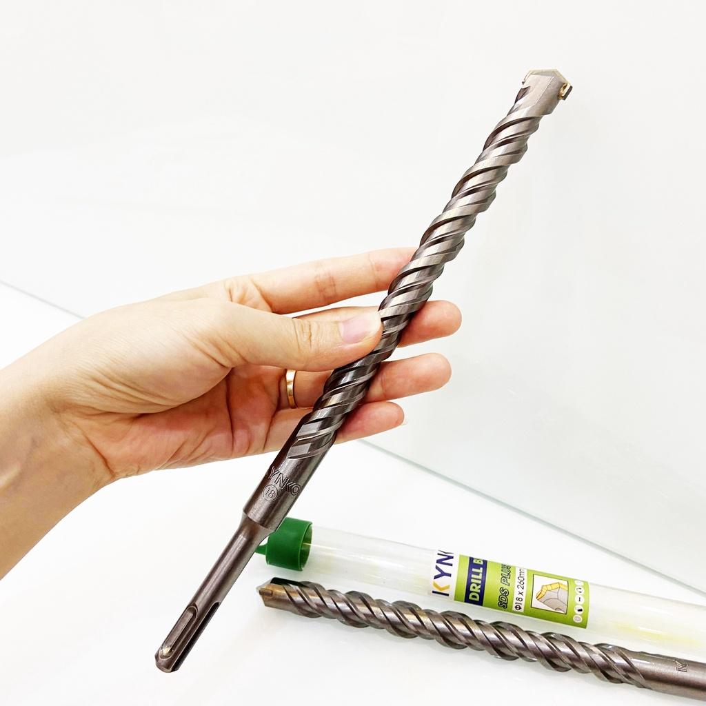 MŨI KHOAN BÊ TÔNG SDS ĐƯỜNG KÍNH PHI Ø18 DÀI 260MM XUYÊN TƯỜNG ĐẦU DẸT KYNKO MKBTXT-18260