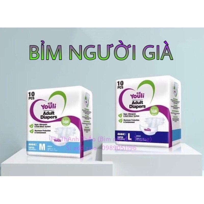 Tã/Bỉm Youli dán/quần Người Già M10/L10 cao cấp