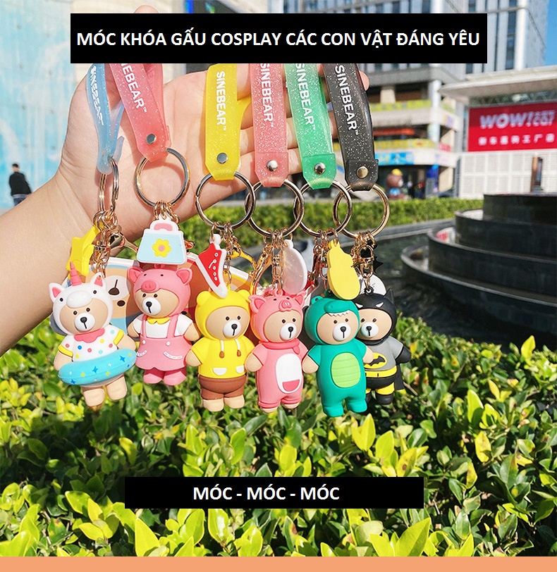 Móc khóa gấu cosplay các con vật đáng yêu