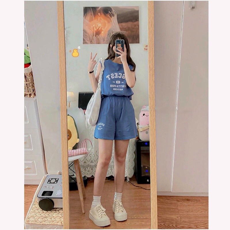 Bộ tanktop nữ thể thao, Set Tank top Unisex bóng rổ nữ chất cotton, sét áo ba lỗ Ulzzang Nam nữ chơi thể thao hot hit, đồ bộ sát nách nữ, đồ bộ 3 lỗ nữ, đồ bộ mặc nhà nữ