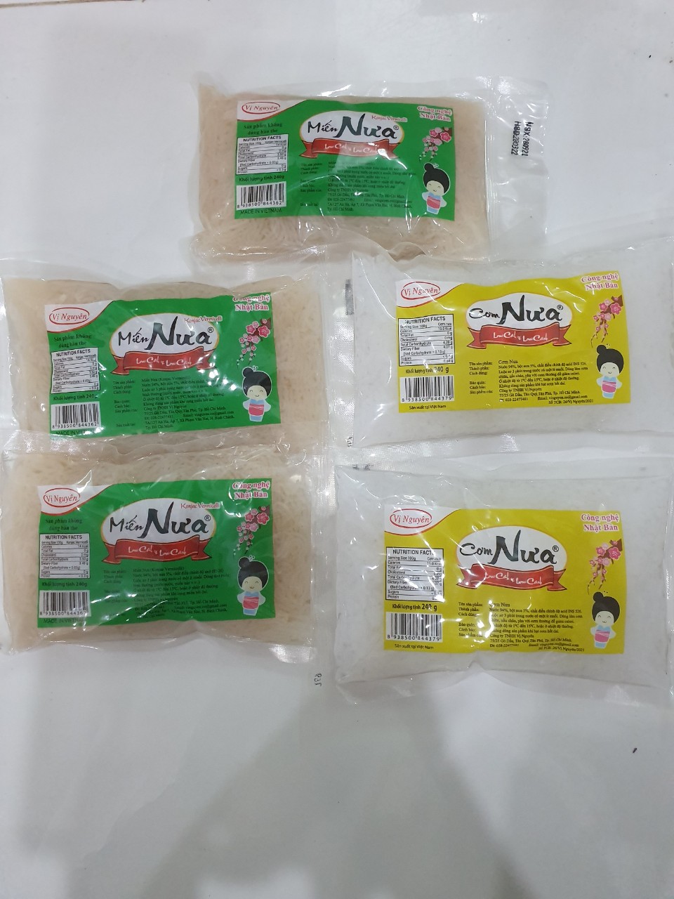 Combo 3 Gói Miến Nưa 2 Gói Cơm Nưa Vị Nguyên 240Gram
