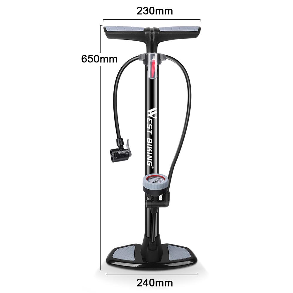 Máy bơm xe đạp WEST BIKING 180PSI có đông hồ đo áp suất