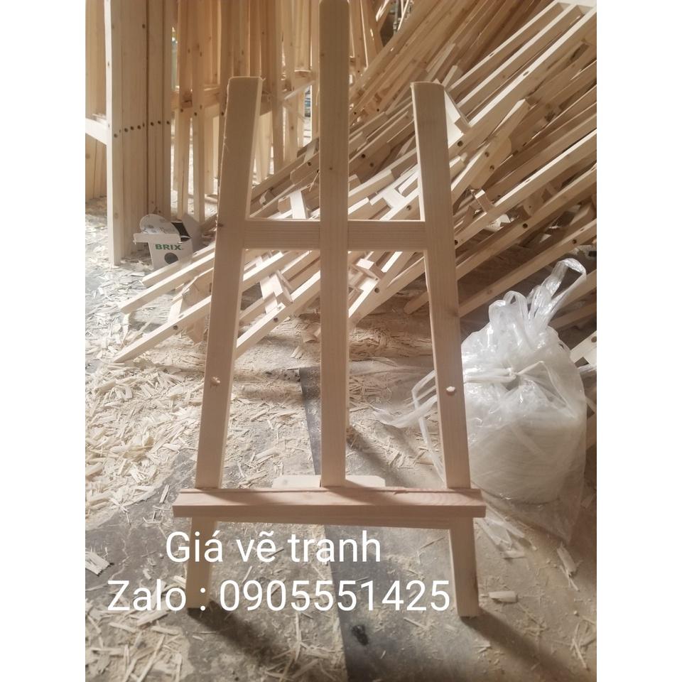 1 Giá vẽ tranh cao 1,3 mét có tân đưa cao thấp, gỗ thông tự nhiên.