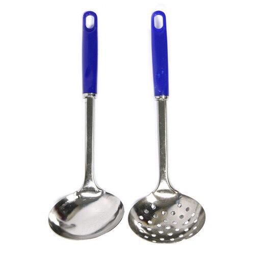 MUÔI MUỖNG TO INOX CÁN NHỰA, MUÔI THỦNG MÚC CANH NHÚNG LẨU GIA ĐÌNH