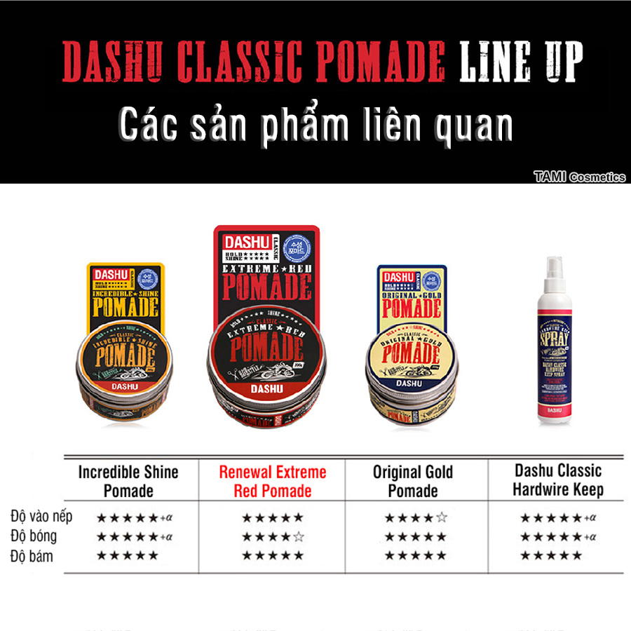 Pomade tạo kiểu tóc DASHU Extreme Red 100g sáp vuốt tóc nam Giữ nếp tốt phù hợp cho tóc xoăn JN-PM03