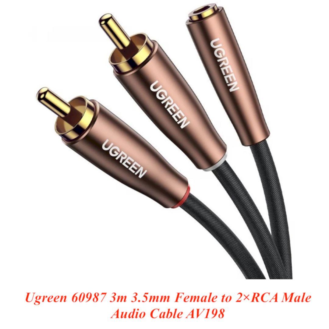 Ugreen UG60987AV198TK 3M Cáp chuyển âm thanh 3.5mm sang 2x RCA dương - HÀNG CHÍNH HÃNG