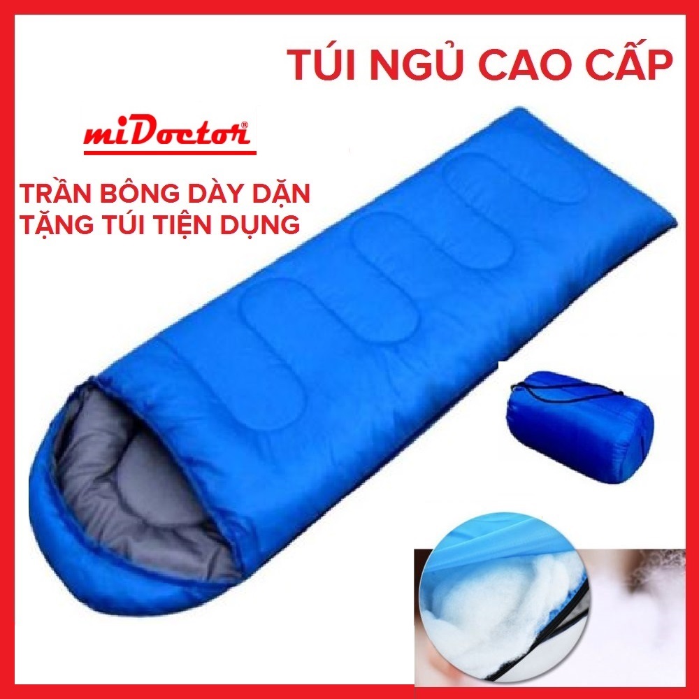 [LOẠI XỊN TRẦN BÔNG] (FREE SHIP) Túi ngủ văn phòng du lịch cao cấp có trùm đầu - Chính hãng
