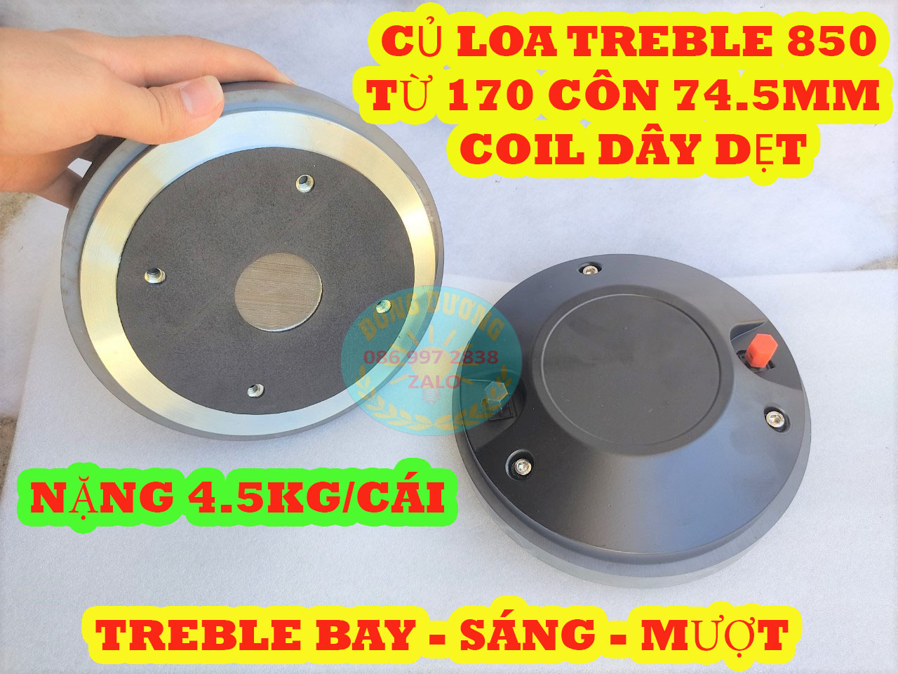 CỦ LOA TRÉP SÂN KHẤU 850 - TỪ 170 CÔN 74.5MM DẸT NẮP NHÔM - NẶNG 4.5KG