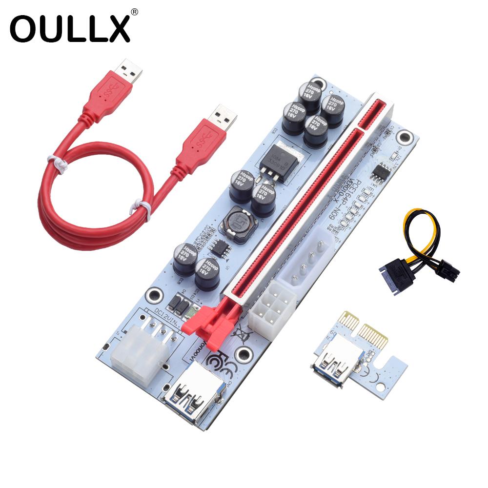 OULLX mới nhất Ver010x USB 3.0 PCI-E Khai thác Riser Express PCIe 1x TO 16X GPU Extender Riser Bộ điều hợp Riser Card Ver 010