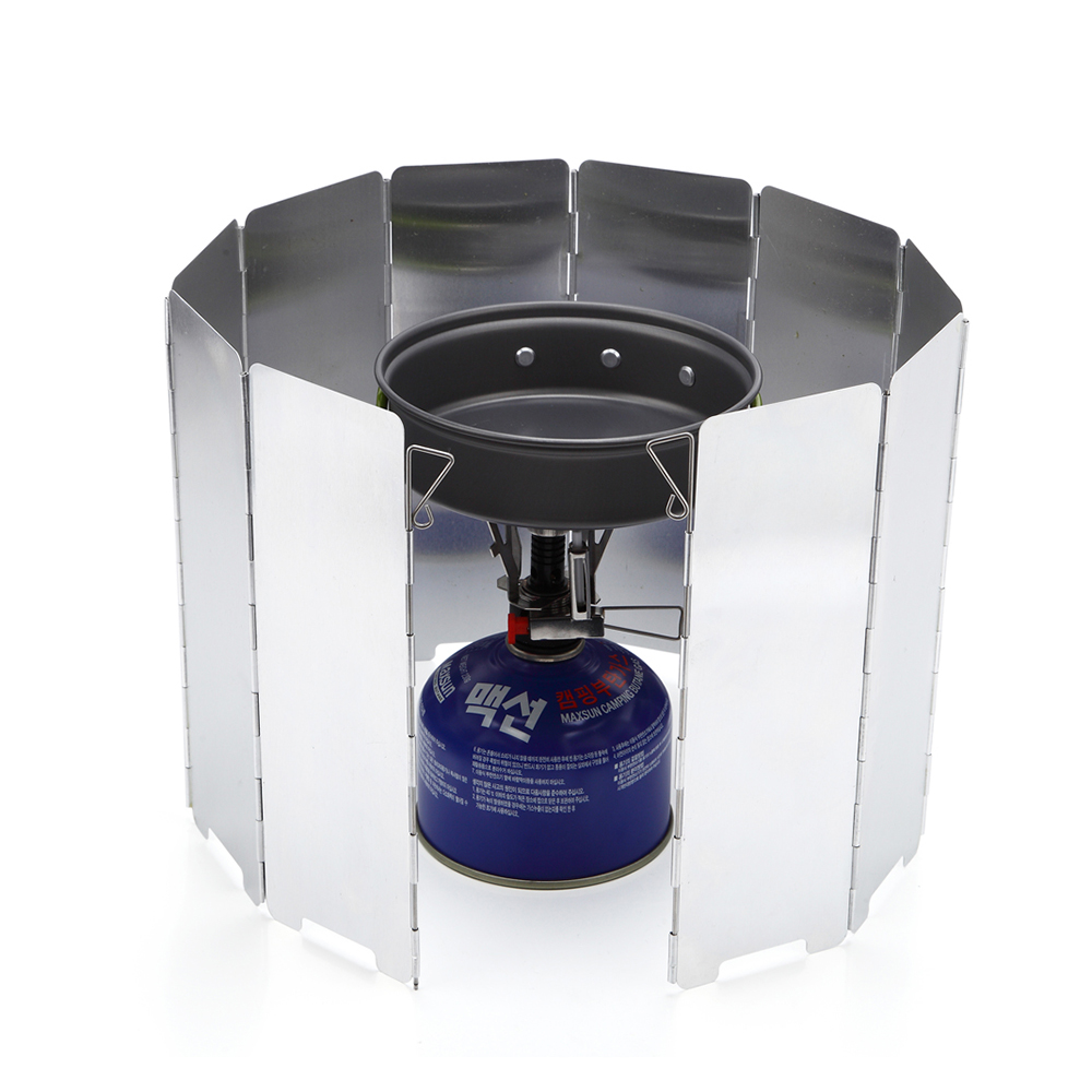 Bếp gas ngoài trời Tấm chắn gió Có thể gập lại Đầu đốt nấu ăn cắm trại Chống gió