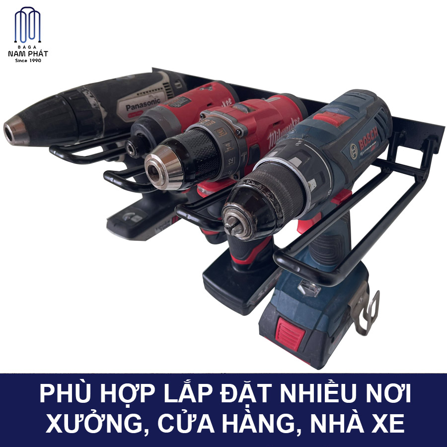Kệ bắt tường chịu lực treo máy khoan, bắt vít