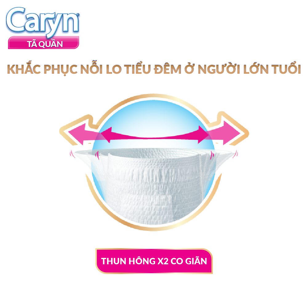 Tã Quần Mỏng Nhẹ Caryn Gói Siêu Lớn XL12+2 Miếng