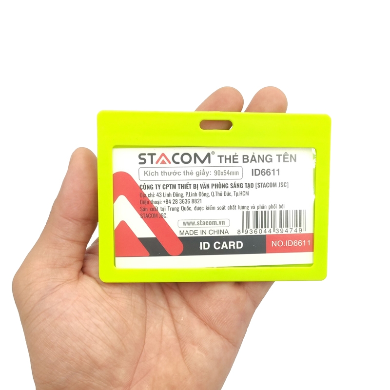 Bộ 3 Bảng Tên Nhựa Stacom ID6611 - Xanh Chuối