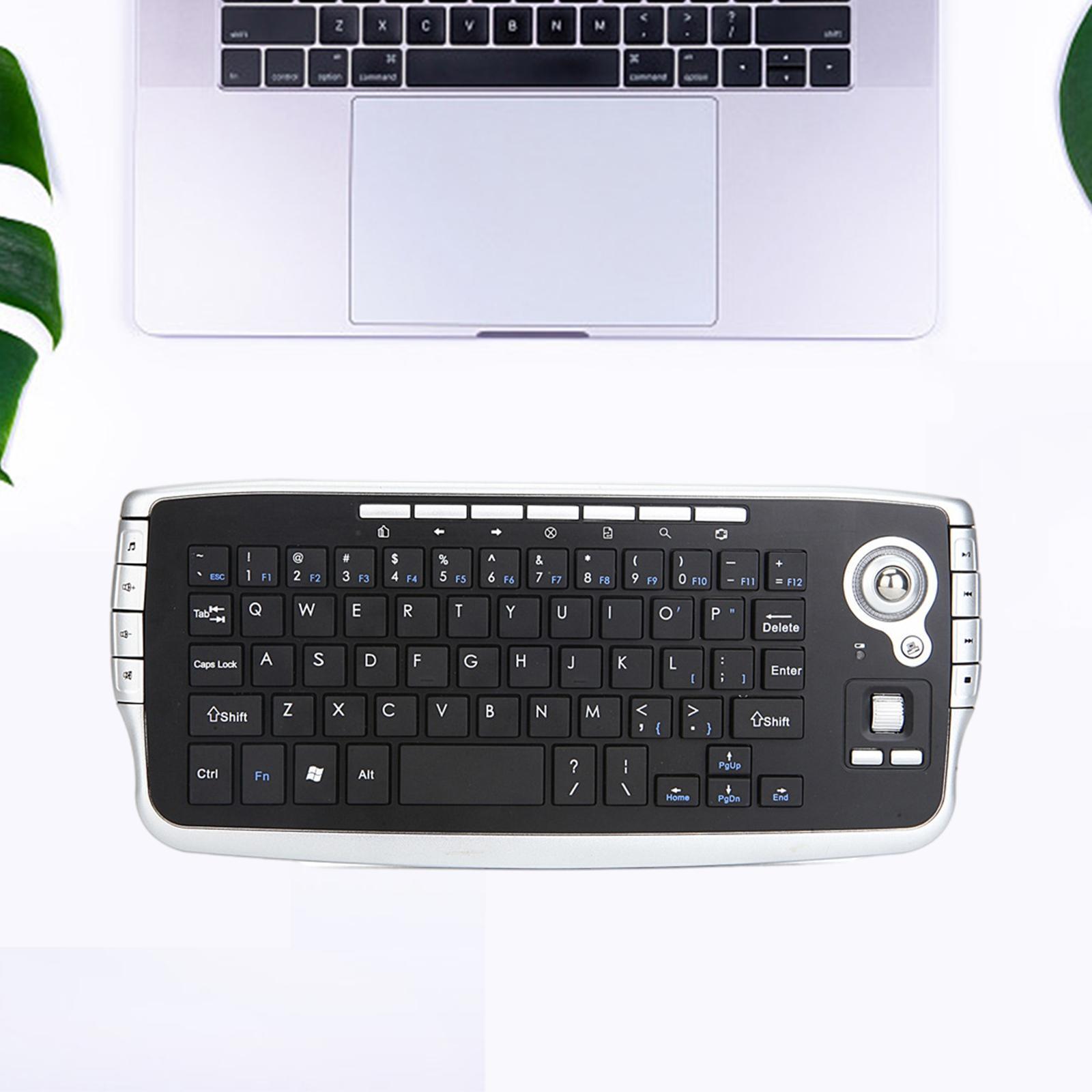 2.4G Wilreless Keyboard 78Keys Multi Function Trackball for Desktop