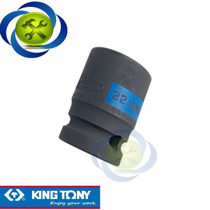 Tuýp 22mm loại 1/2 Kingtony 453522M ngắn 6 cạnh màu đen