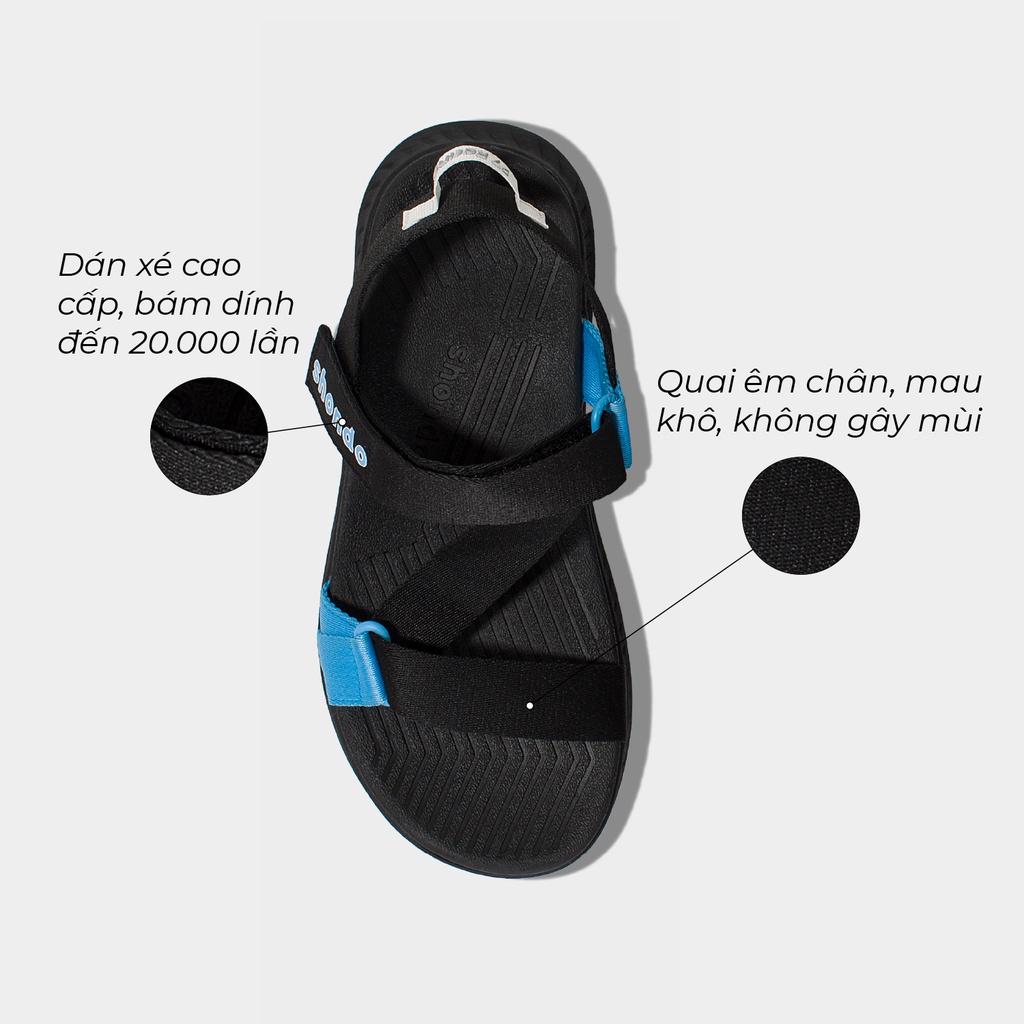 Giày Shondo Sandals Nam Nữ Shondo F7 Racing Đen Phối Xanh F7R1030