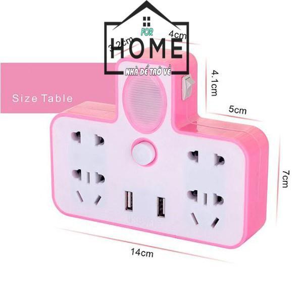 Ổ cắm 4 cổng kiêm đèn ngủ- 2 cổng usb- mẫu 2018