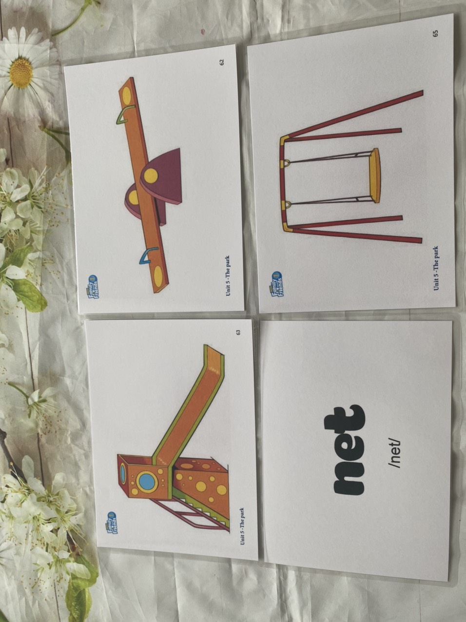 Flashcard Tiếng Anh dành cho giáo trình Family and Friends 1 phiên bản 2 ( Kích thước A5- thiết kế 2 mặt - ép plastics bền đẹp )