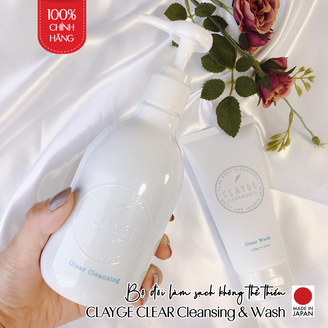 Gel Tẩy Trang CLAYGE Clear Cleansing Nhật Bản Đất Sét Khoáng Và Giấm Táo, Làm Sạch sâu, Giảm Sạm, Se Khít Lỗ Chân Lông, Dưỡng Ẩm HA, Vitamin C, Collagen, Tinh Chất Nhau Thai, Chiết Xuất Thực Vật