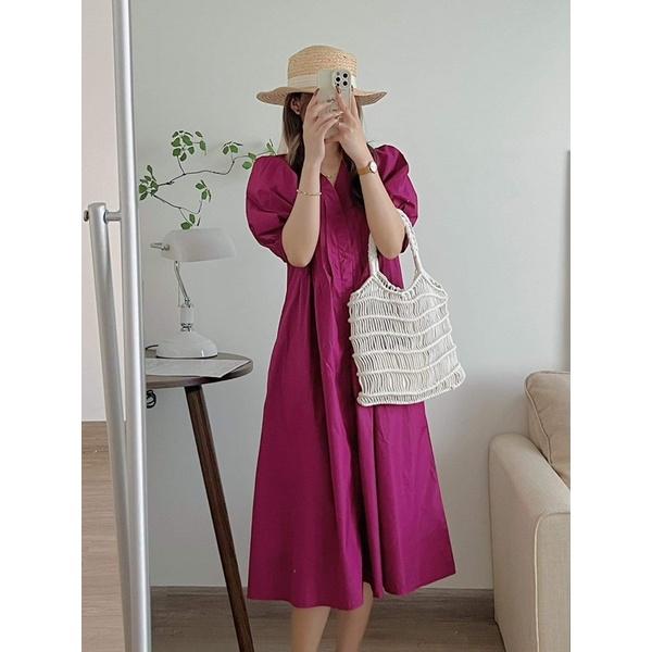 VÁY THÔ XẾP LI NGỰC TAY BỒNG FORM RỘNG “NANA DRESS