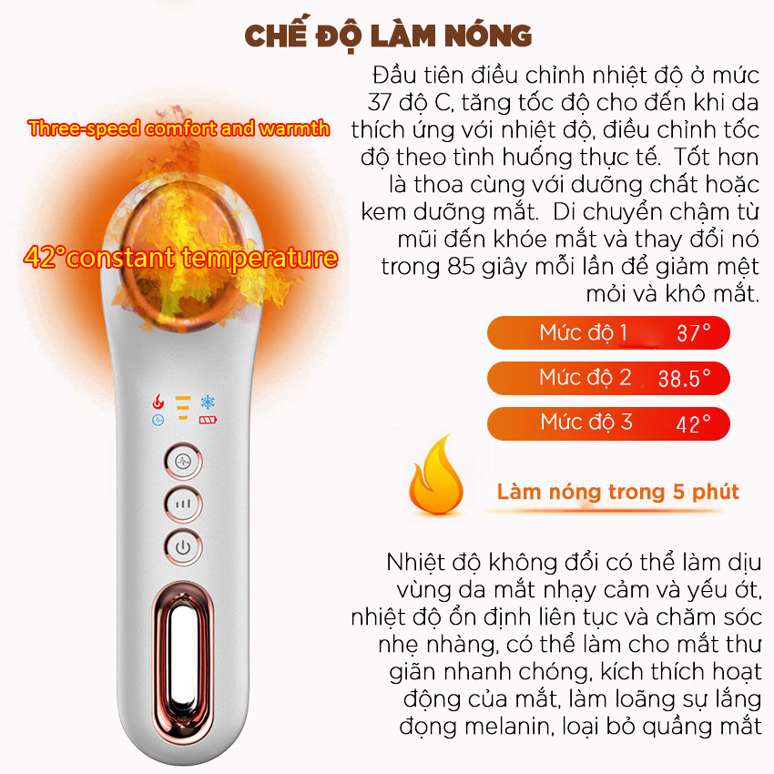 Máy Massage Mắt Nóng Lạnh MSY-E001, Mát Xa Thâm Quầng, Nếp Nhăn, Bọng Mắt