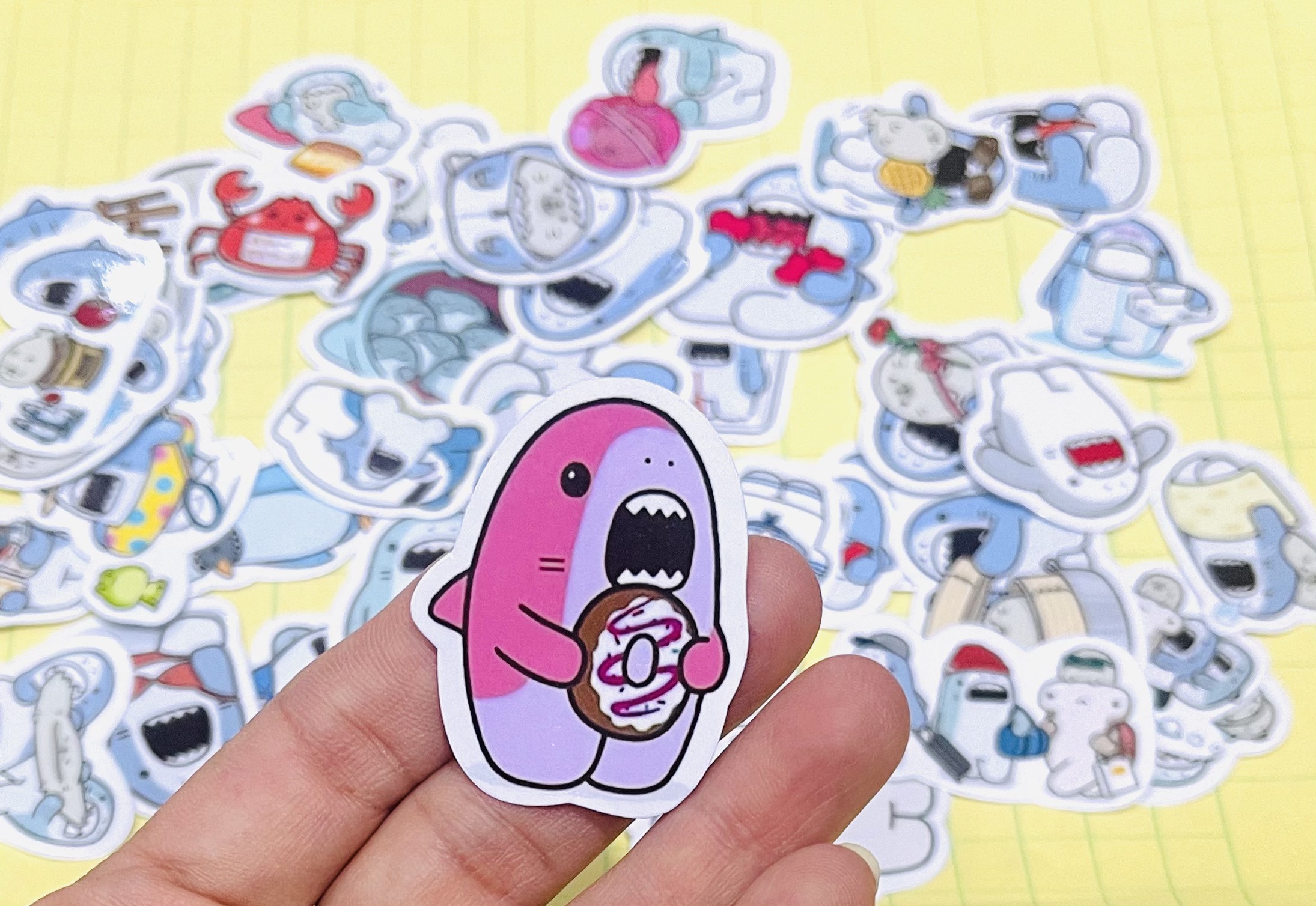 Set 60 Sticker samezu shark