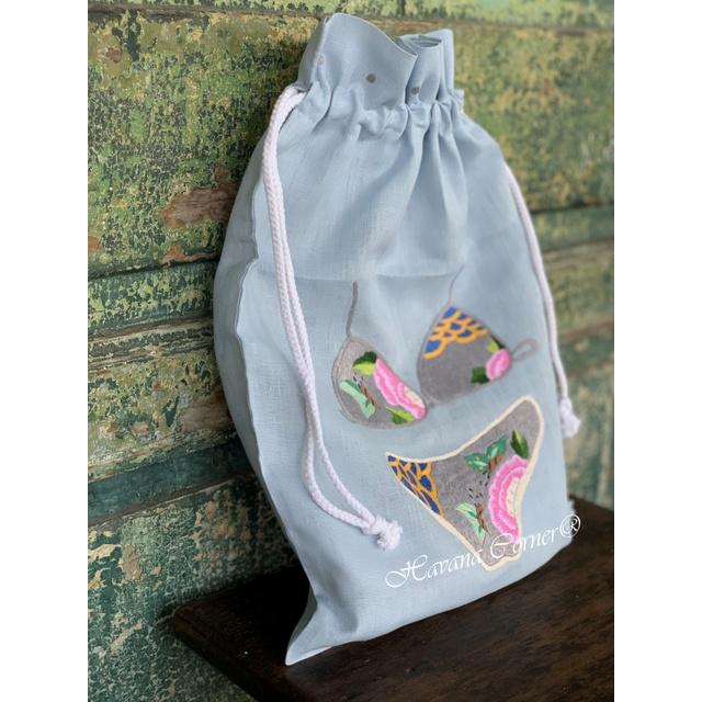 Túi dây rút thêu tay hình bộ bikini size 30*40 cm - Hand Embroidery Lingerie Bag Vietnam