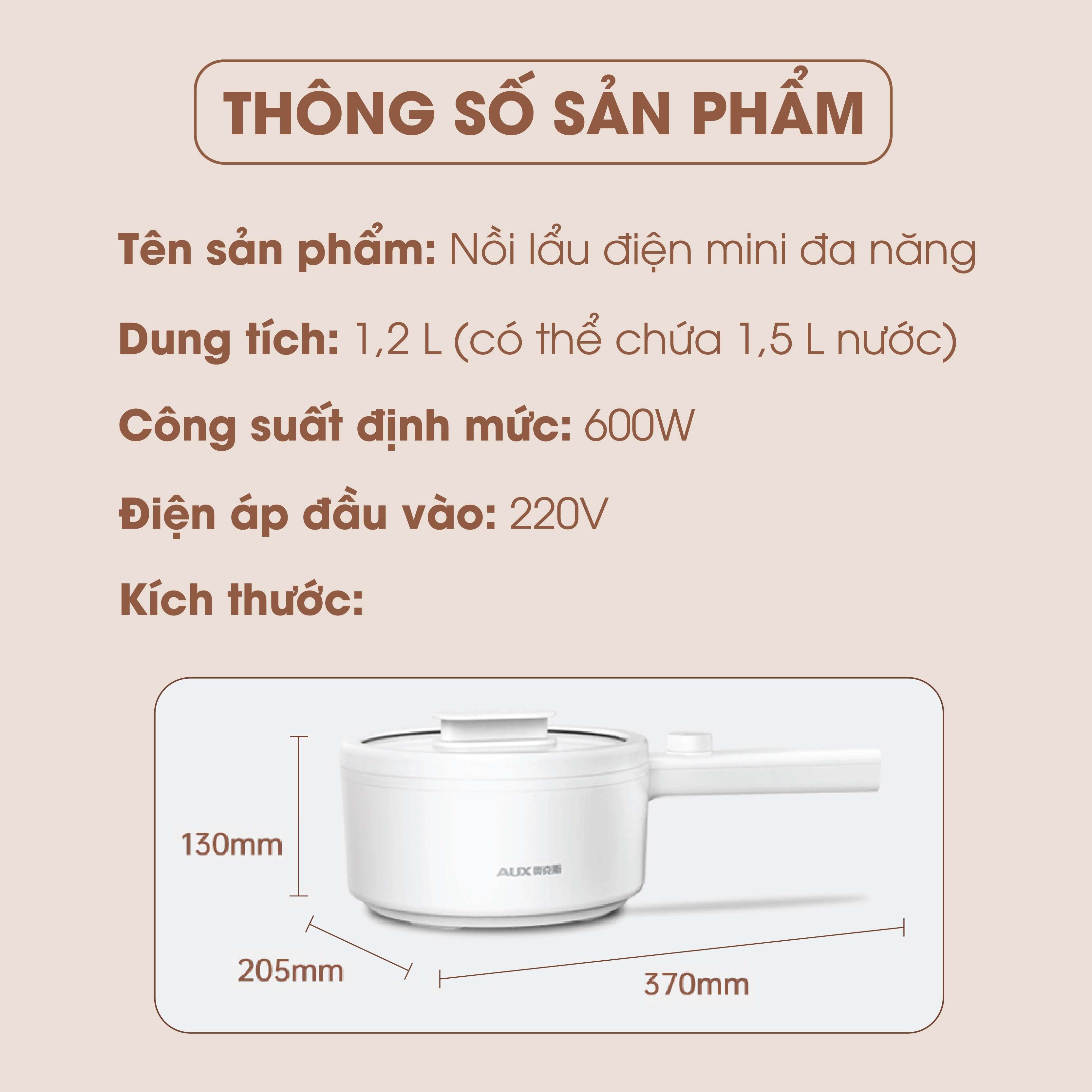 Nồi Lẩu Điện Đa Năng 2 Tầng 2 Nấc Nhiệt 1.2L + Tặng miếng lót nồi