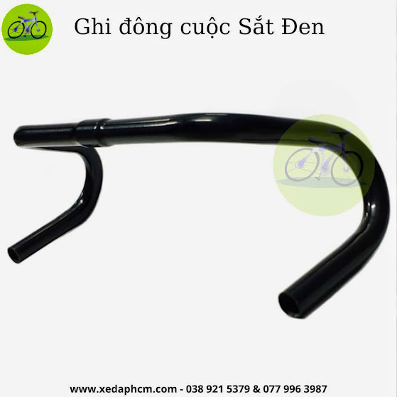Tay lái ghi đông xe đạp nhôm cong cuộc sừng trâu phi 25.4mm