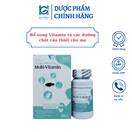 Viên uống bổ sung vitamin và khoáng chất cho mẹ TOTAL PRENATAL MULTI VITAMIN (Lọ 30 viên)