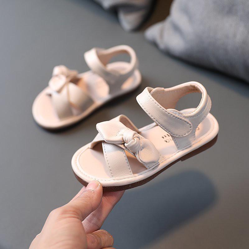 Sandal dành cho bé gái sandal cho bé đi mềm êm chân thiết kế đính nơ siêu xinh