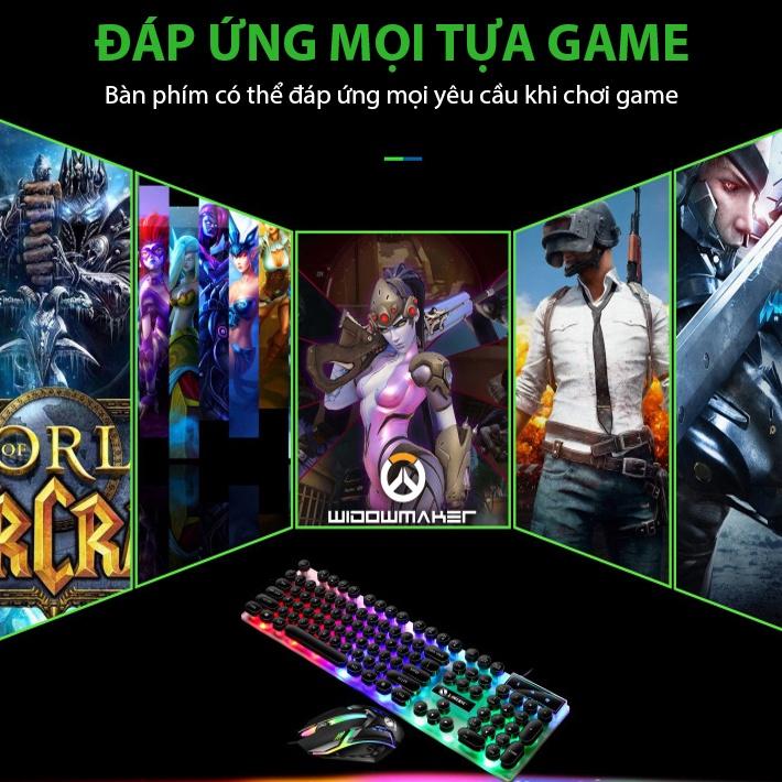 Bộ bàn phím chuột máy máy tính Coputa chuột bàn phím giả cơ có dây Gaming chơi game Full LED RGB GTX300