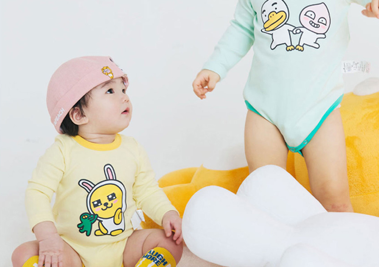 Bộ Bodysuit Baby Tube &amp; Apeach Kakao Friends Chính Hãng