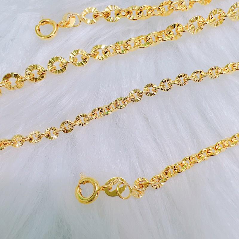Dây chuyền công mắc xích bền màu khắc ký hiệu 18k