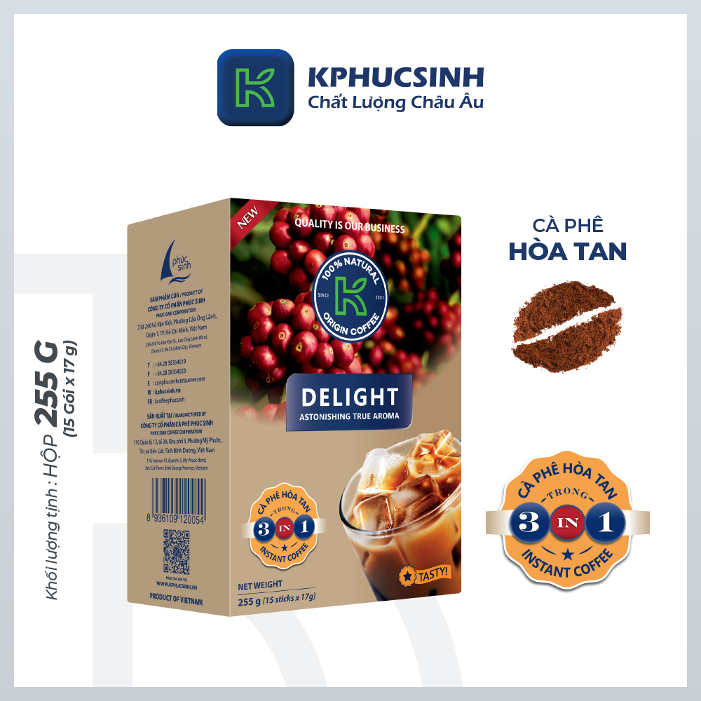 Hộp Quà Cà Phê K Coffee Love Box 2 - cà phê rang xay Robusta Arabica và cà phê hoà tan đậm vị (cà phê rang xay K-Black, K-Morning và cà phê hòa tan K-Delight)