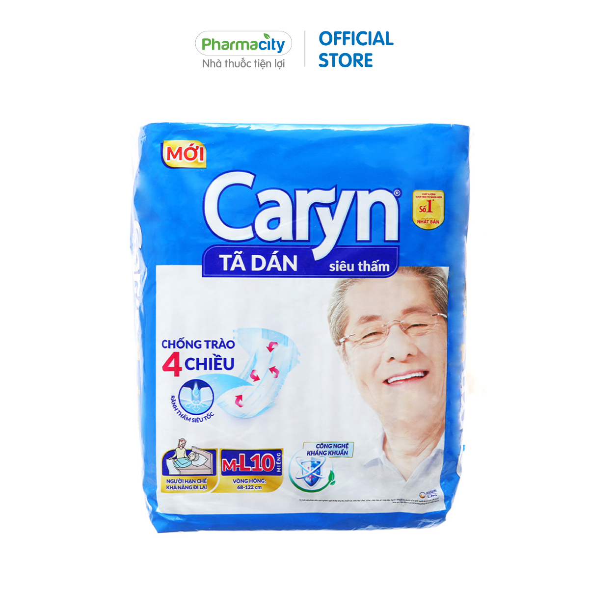 Tã dán siêu thấm cho người lớn Caryn (Gói 10 miếng)